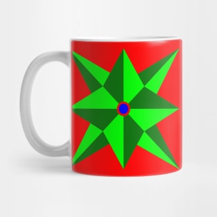 Green, red and blue pattern. Mug